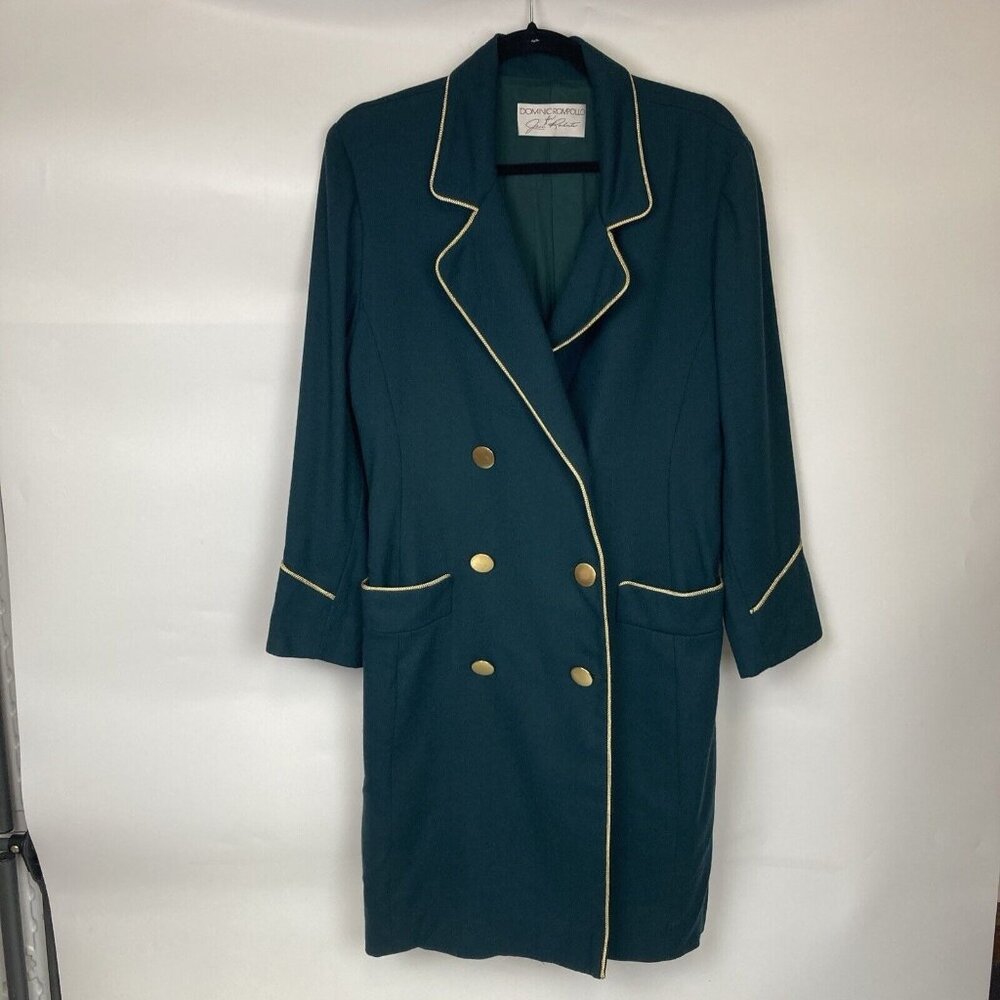 Vtg Dominic Rompollo Jean Roberts Double Breasted Trench Style Jacket Size 10